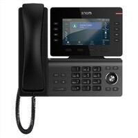 SNOM D812 Desk Telephone, 5 ft color LCD Screen with 8 SIP accounts, GigE ethernet switch, and 1 USB port, 8 (28) Self-Labeling Keys, PoE, 3Y Warranty