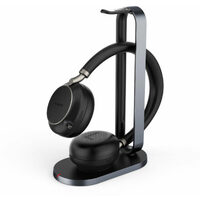 Yealink BH76 UC Certified Bluetooth Wireless Stereo Headset Black ANC USB-C Includes Charging Stand Rectractable Microphone 35 hours battery