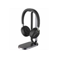 Yealink TEAMS-BH76-CH-BL-C Teams Certified Bluetooth Wireless Stereo Headset Black ANC USB-C Includes Charging Stand Rectractable Microphone 35