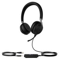 Yealink UH38 Dual Mode USB and Bluetooth Headset Dual USB-A TEAMS Call Controller with Built-In Battery Dual Noise-Canceling Mics Busy Light