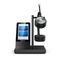 Yealink WH66 Dual UC DECT Wirelss Headset With Touch Screen Workstation Busylight On Headset Leather Ear Cushions Multi-devices connection