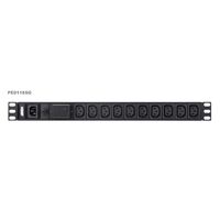 Aten 1U Basic PDU 10x Outlets with Surge Protection18 x IEC C13 10A Max 100-240VAC 50-60 Hz  Overcurrent protection Aluminum material