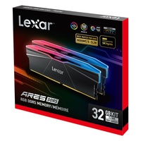 Lexar LD5U16G60C28BR-RGD ARES 2nd Gen U-DIMM DDR5 6000 32GB Kit (16GB2), CL28, RGB Black, dual pack