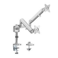 Brateck Dual Monitors Pole-Mounted Epic Gas Spring Aluminum Monitor Arm Fit Most 17 inch-32 inch Monitors Up to 9kg per screen VESA 75x75 100x100 Glos