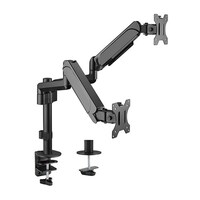 Brateck Dual Monitors Pole-Mounted Gas Spring Monitor Arm Fit Most 17 inch-32 inch Monitors Up to 9kg per screen VESA 75x75 100x100