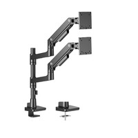 Brateck LDT81-C024P-B NOTEWORTHY POLE-MOUNTED HEAVY-DUTY GAS SPRING DUAL MONITOR ARM Fit Most 17 inch-49 inch Monitor Fine Texture Black(new)