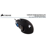 Corsair SCIMITAR RGB ELITE Black Gaming Mice, 17 programmable buttons, 18,000 DPI (LS)