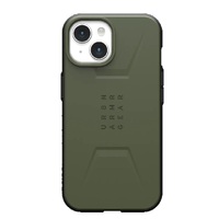 UAG Civilian Magsafe Apple iPhone 15 (6.1 inch) Case - Olive Drab (114287117272) 20 ft. Drop Protection (6M) Armored Shell Raised Screen Surround