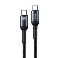 Pisen Braided USB-C to USB-C 100W PD Fast Charge Cable (1M) Black - Bend-Resistant Samsung GalaxyApple iPhoneiPadMacBookGoogleOPPONokiaLaptop