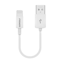 Pisen Lightning to USB-A Cable (20cm) White - Support Both Fast Charging and Data Cable, Stretch-Resistant, Lightweight, Apple iPhone iPad MacBook