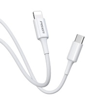 Pisen Lightning to USB-C Cable (1M) White - Support Safe Charge 2.4A Stretch-Resistant Reinforced Durable Apple iPhone iPad MacBook