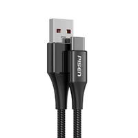 Pisen Braided USB-C to USB-A (2.0) Cable (1M) Black - 3A Aluminum Alloy Shell Support Both Data Sync and Charging Durable