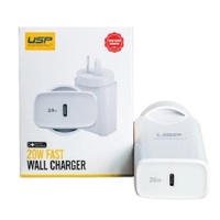 USP 20W USB-C PD Fast Wall Charger White - Extremely Compact Plug Makes It Ideal for Home Office and Travel