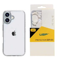 USP Apple iPhone 16 (6.1 ft) Clear Rock Shockproof Case - Ultra-Thin, Lightweight, Non-Slip, Multi-Layer, Strong And Durable Materials