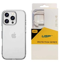 USP Apple iPhone 16 Pro (6.3 ft) Clear Rock Shockproof Case - Ultra-Thin, Lightweight, Non-Slip, Multi-Layer, Strong And Durable Materials