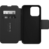 OtterBox Strada MagSafe Apple iPhone 15 Pro Max (6.7 inch) Case Shadow (Black) - (77-93568) DROP 3X Military Standard Leather Folio Cover