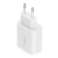 Belkin BOOSTCHARGE USB-C PD 3.0 PPS Wall Charger 25W - White (WCA004auWH) Compact and Travel-ReadyA Smarter Faster Charger