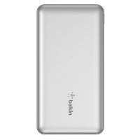 Belkin BoostCharge USB-C PD Power Bank 10K  USB-A to USB-C Cable - Silver (BPB011btSL), 2x USB-A Ports, 1x USB-C Ports, 2YR