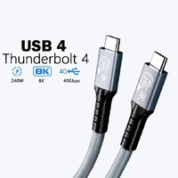 Pisen BoostUp Thunderbolt 4 USB-C to USB-C Cable (1M) Black - USB4 - 40Gbps240W8K 60Hz4K Video Edit Best for Laptop iPhone iPad Samsung Galaxy