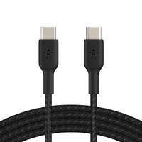 Belkin Boostcharge USB-C to USB-C Braided Cable 0.15M - White (CAB004bt0MWH), 60W, 30K bend, Certified by USB-IF to meet all electrical, 2YR