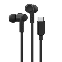 Belkin SoundForm Headphones With USB-C Connector (USB-C Headphones) - Black (G3H0002fqBKV2), Sweat and Splash Resistance, Built-In Microphone, 2YR