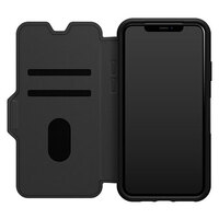 OtterBox Strada Apple iPhone 11 Pro Max Case Black - (77-62603) DROP 3X Military Standard Leather Folio Cover Card Holder Raised Edges