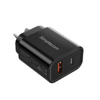 Simplecom CU220 Dual Port PD 20W Fast Wall Charger USB-C  USB-A for Phone Tablet