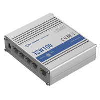 Teltonika TSW100 - Gigabit Ethernet Switch 4 x PoE ports Power Up to 120W 5 x Gigabit Ethernet with speeds up to 1000 Mbps - PSU excluded