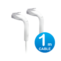 Ubiquiti UniFi Patch Cable Single Unit 1m White End Bendable to 90 Degree RJ45 Ethernet Cable Cat6 Ultra-Thin 3mm Diameter