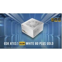 Antec GSK850 80 Gold White Fully Modular ATX 3.1, PCI-E 5.1 latest High Quality Japanese Capacitors, Ultimate performance and reliability, PSU