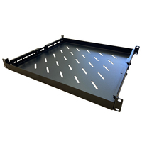 LDR Adjustable 1U Shelf Recommended For 19 inch 445mm to 800mm Deep Racks - Black Metal Construction