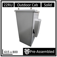 LDR 22U Floor Standing Outdoor Cabinet (615mm x 800mm) Assembled IP55 600w AC Air Conditioner 6 Port PDU