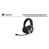 Corsair Virtuoso RGB Wilress XT Black 7.1 Audio. High Fidelity Ultra Comfort Broadcast Grade Microphone Slipstream Wireless USB. Headset