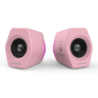 Edifier G2000 Gaming 2.0 Speakers System - Bluetooth V4.2  USB Sound Card  AUX Input RGB 12 Light Effects  16W RMS Power Pink