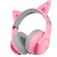 Edifier G5BT Cat Pink Hi-Res Bluetooth Gaming Headset with Hi-Res Low Latency 45ms (5ms) RGB Lighting Multi-Mode Bluetooth v5.2 AUX