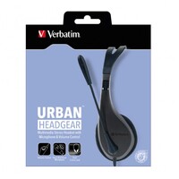 Verbatim Multimedia Headset with Microphone - Headphones Wide Frequency Stereo 40mm Drivers Comfortable Ergonomic Fit Adjustable