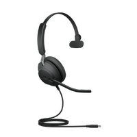 Jabra Evolve2 40 SE Wired USB-C MS Mono Headset 360 degree Busy Light Noise Isolationg Ear Cushions 2Yr Warranty