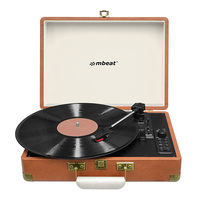 mbeat Woodstock Retro Turntable Recorder with Bluetooth  USB Direct Recording - Built-in Dual Speakers Aux-in-out Bluetooth Speaker Function