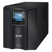 APC Smart-UPS C 2000VA 1300W Line Interactive UPS Tower 230V 16A Input 6x IEC C13 Outlets Lead Acid Battery USB  Serial Graphic LCD