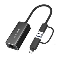 mbeat 2-in-1 USB 3.1 Gigabit LAN Adapter with USB-C Converter  USB 3.1  RJ45  Transfer Speed: 10 100 1000Mbps