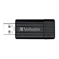 Verbatim Store inchn inchGo Pinstripe USB 2.0 Drive 16GB Slim Retractable Design Limited Lifetime Warranty (Black)