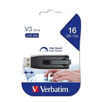 Verbatim 16GB V3 USB3.0 Grey Store inchn inchGo V3 Rectractable USB Storage Drive Memory Stick