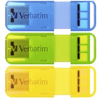 Verbatim Pop-Up 32GB USB 2.0 Triple Pack - Assorted Bright Colours, Blue, Green, Yellow